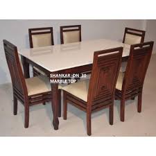 Shop for dining table, patio set for 6 at walmart.com. Wooden Brown And White 6 Seater Marble Dinning Table 6 Chairs 1 Table For Home Rs 29000 Set Id 21267722188