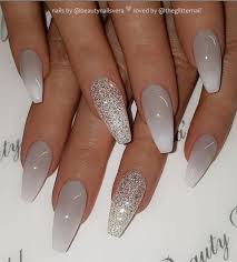 Glitter Acrylic Nails Coffin Ombre Nail And Manicure Trends If you love the color blue and some gemstones this manicure will suit you.
