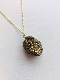 Gold Pyrite Necklace Druzy Necklace Fool S Gold Jewelry Etsy Pyrite Necklace Druzy Necklace Gold Druzy Necklace