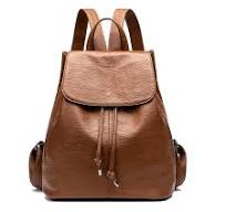 Neues Design Anti-Diebstahl Leder Rucksack Damen Flap Top Cover Kordel zug  Rucksäcke Taschen Travel Women Laptop Rucksack