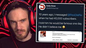 Check spelling or type a new query. Pewdiepie Stunned By Daily Dose Of Internet Predicting His Youtube Success A Decade Ago Dexerto