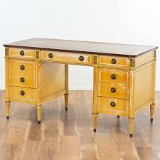 Sligh Lowry 8 Drawer Leather Top Kneehole Desk Loveseat Vintage Furniture San Diego Vintage Furniture Furniture Love Seat