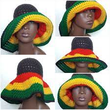 Rasta Colors Crochet Floppy Wide Brim Hat By Razonda Lee Blue Crochet Crochet Crochet Baseball Cap