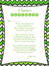A Teacher S Farewell Poem Presents For Students Teacher Help Teacher