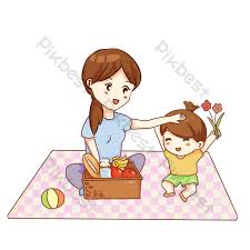 Young women having picnic in a park. Drawing Cartoon Mother And Daughter Picnic Outing Png Images Psd Free Download Pikbest