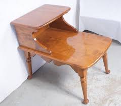 Vintage Solid Ethan Allen Queen Anne 2 Tier Step Maple Birch End Table Ebay 275 Maple Furniture End Tables Queen Anne