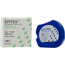 Epitex is perfect for finishing and polishing interproximal surfaces (composite, glass ionomer or metal restorations). Epitex Finishing And Polishing Strips Refill Package 10 M Gc America Inc