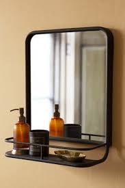Rectangle illuminated bathroom wall mirror, white mirror, wall mounted lighted vanity silvered mbqq rustic flat wood frame hanging wall mirror decorative bathroom mirrors for wall vanity. Black Almost Square Bathroom Mirror With Shelf Rockett St George