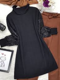 Kolu Puskullu Mir Tunik Siyah 59 99 Tl Musluman Modasi The Dress Giyim