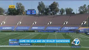 A busy walkway known as the bruin walk connects the residence halls to the heart of campus. Usc Football To Face Ucla At Rose Bowl With No Fans In Attendance Abc7 Los Angeles