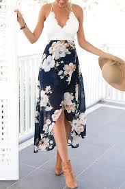 Kendra Lace Floral Dress Floral Print Chiffon Dress Fashion Floral Print Maxi Dress