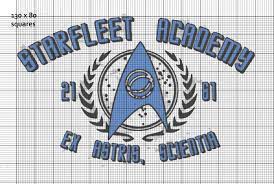 I plan on knit, crochet, sewing, woodworking, perler beads, polymer clay, cross stitch, and needlepoint, so far. Starfleet Science Alma Mater Cross Stitch Geek Cross Stitch Geeky Cross Stitch Star Trek Cross Stitch