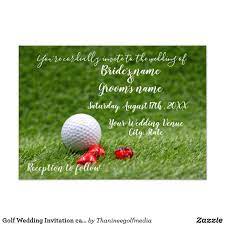 Golf Wedding Invitation Card With Golf Ball Zazzle Com Golf Wedding Wedding Invitation Cards Golf Wedding Theme