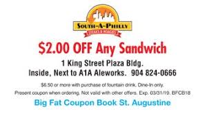 South A Philly Coupon Coupon Book Night Life Fountain Drink