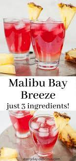 Malibu Bay Breeze Is A Delicious And Easy Drink Made With Only 3 Ingredients Malibu Drinks Alcohol Recipes Easy Fruity Cocktail Recipes Mixed Drinks Recipes