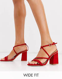 Let dillard's be your destination for red women's pumps, available in regular and extended sizes from all your favorite brands. Raid Wide Fit Carla Block Heeled Sandals In Red Asos