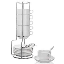 However, espresso is more than making a cup of strong. Aozita Espresso Cups And Saucers With Espresso Spoons Stand Rack 19 Piece Porcelain Stackable Espresso Mugs 2 5 Espresso Cups Demitasse Cups Cup And Saucer