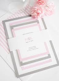 Gorgeous Wedding Invitations With Pink And Gray Borders Pink Wedding Invitations Grey Wedding Invitations Initials Wedding Invitation