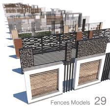 3d 29 Fence Garden Design House Fence Design Compound Wall Design Modern Fence