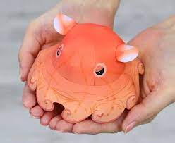Papermau Umbrella Octopus Miniature Paper Model By Ayumu Saito C Pocket Cute Polymer Clay Paper Models Miniatures