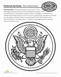 This page allows students to print out four of the state's symbols: Great Seal Of The United States Worksheet Education Com National Symbols Social Studies Elementary United States Symbols