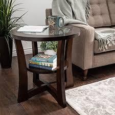 Open End Table Provides Elegant Style And Modern Functionality 24 Inch Round Side Sofa Piece Features A Clear Sofa End Tables Glass Top End Tables End Tables
