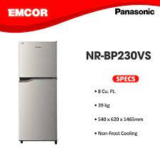 Of space and 22″ wide, this top mount refrigerator offers ample room to store and organize your groceries. Panasonic 8 Cu Ft No Frost Inverter Refrigerator Nr Bp230vs Shopee Philippines