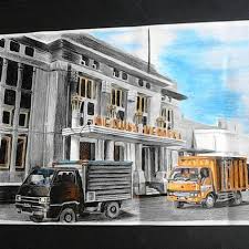 Inilah gambar pensil keren yang realistik. Ini Illustrasi Yang Di Buat Dari Pensil Warna Diatas Kertas Canson Ini Gambar Gedung Merdeka Drawings Traditional Projects
