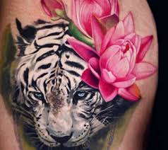 Tattoos are cool, and tattoos of snakes are cooler. White Tiger With Flowers Tattoo By Ben Ochoa Post 16896 White Tiger Tattoo Tiger Tattoo Flower Tattoos