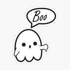 funny thumbs down ghost booing transparent sticker by kate1602 in 2021 cute stickers rock painting designs funny stickers