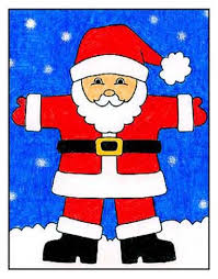 Start by detailing his body with easy shapes. How To Draw Santa Claus Art Projects For Kids