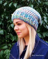 WOMENS SLOUCHY BEANIE Crochet Pattern, Quick and Easy Crochet Hat Pattern  One Ball of Yarn! Colourful Crochet Hat Pattern Crochet Pattern Uk