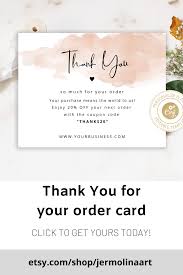 Thank you, your name your business contact details second email payment request template. Thank You For Your Order Card Template For Small Business Etsy Etsy Packaging Thank You Card Design Packaging Ideas Business