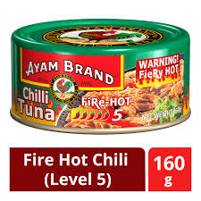Ayam brand chilli tuna160gr tuna cabe. Ayam Brand Tasty Tuna Fire Hot Chili Spiciness Level 5 Ntuc Fairprice