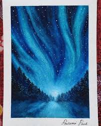 Northern Lights Northern Lights Painting Watercolors Northern Lights Watercolor Painting