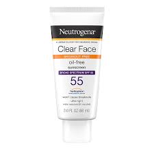 Sunscreen isn't just a summer thing—you should wear it year round, especially on your face. Amazon Com Neutrogena Clear Face Liquid Lotion Sunscreen For Acne Prone Skin Broad Spectrum Spf 55 With Helioplex Technology Oil Free Fragrance Free Non Comedogenic 3 Fl Ounce Beauty