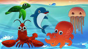 Learning Sea Animals Names And Sounds Exploring The Ocean Learn About Water Animals Youtube Ocean Fun Water Animals Aquatic Animals