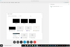 During a meeting, select share screen , and then choose which screen you want to share. Cisco Webex Meeting Screen Share Goes Black During Meeting 168 Participants W Video Cisco Community