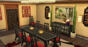 Custom de gournay paper up the walls and across the beams which are framed by the same red as the built ins and. One Room One Week One Theme Page 639 The Sims Forums