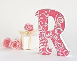 Stand Up Deco Wooden Letters For Nursery Letter R Pink Wedding Etsy Decorative Letters Wooden Letters Decorated Wooden Letters For Nursery