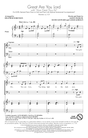 Check spelling or type a new query. Heather Sorenson Great Are You Lord Sheet Music Pdf Notes Chords Christian Score Satb Choir Download Printable Sku 178124