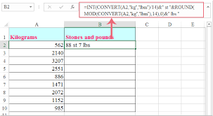 how to convert kilograms to stones and pounds in excel