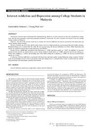 Depression causes people all across the world to have feelings of sadness, helplessness, worthlessness, and guilt. Pdf Internet Addiction And Depression Among College Students In Malaysia Zahiruddin Othman Academia Edu