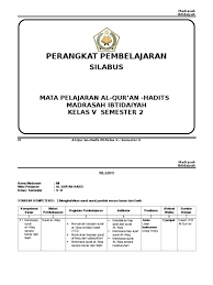 Check spelling or type a new query. Silabus Qur An Hadits Mi Kelas 5 Semester 2 Pdf