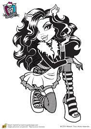 Coloriage Monster High Clawdeen Wolf Accroupie
