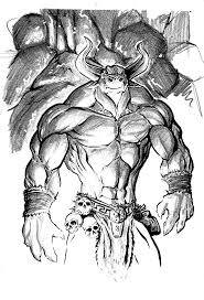 Minotaur By Freddylupus Creature Concept Art Zombie Drawings Bull Art