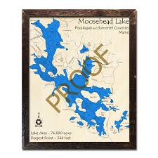 Moosehead Lake Me 3d Nautical Wood Maps