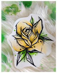 Rose Roza Flower Tattoo Tatuaz Design Drawing Watercolor Watercolour Paint P Watercolor Tattoo Flower Watercolor Rose Tattoos Tattoo Outline Drawing