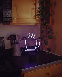 Coffee Neon Desk Light Kitchen Decor Modern Neon Lighting Purple Home Decor