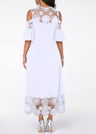 Rotita Com Usd 36 93 White Lace Maxi Dress White Lace Maxi Lace Panel Dress